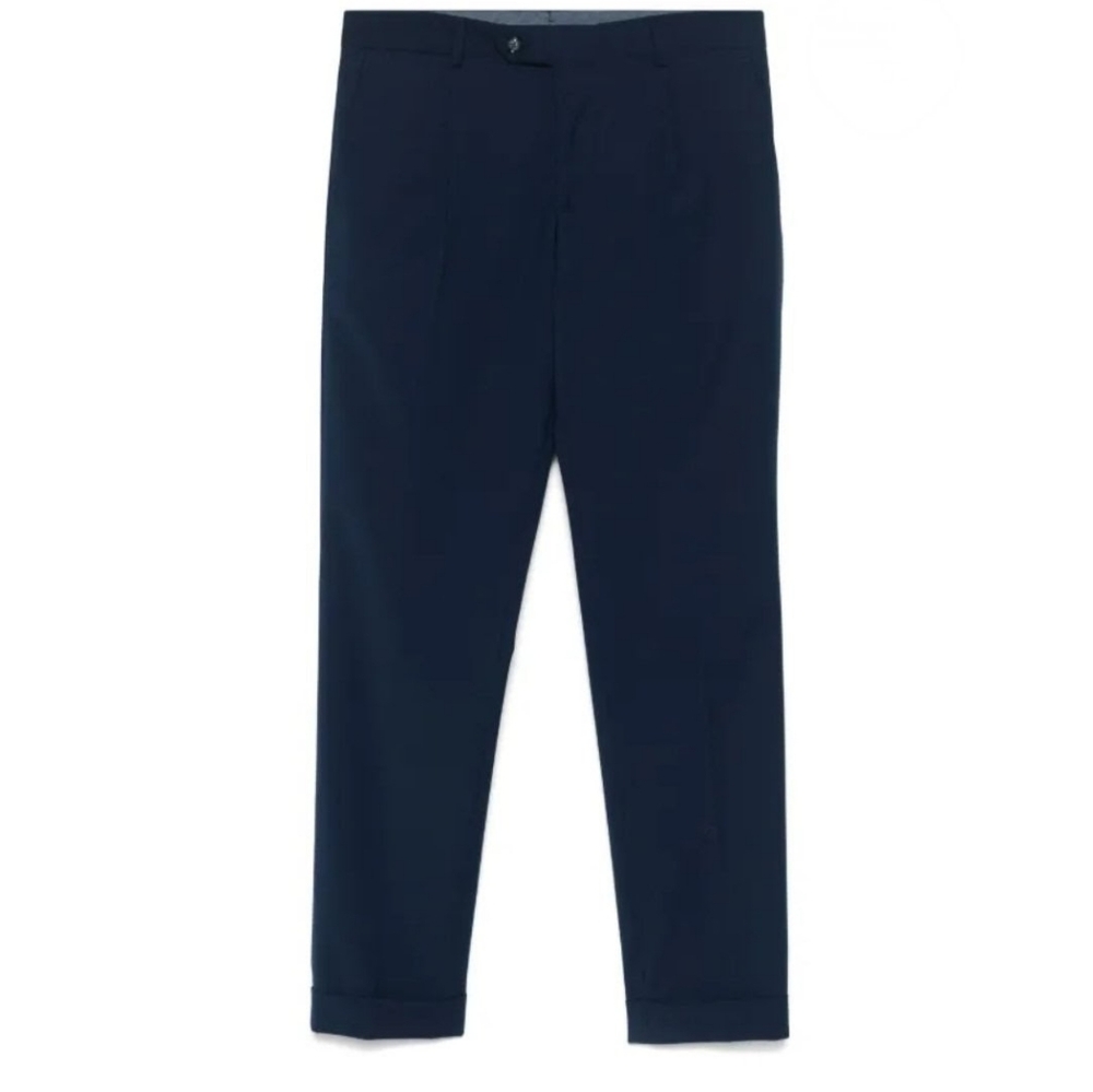 Barba Napoli Dark Navy Cuffed Dress Pants   - Size 46 (ITL/FR)
